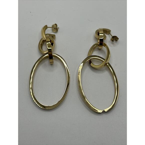Vita Fede Cassio Earrings Gold Tone Modular Linked Hoops Adjustable NWT - Picture 5 of 12